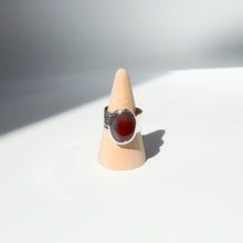 Load image into Gallery viewer, Botswana Agate Wide Textured Band Ring | Size 10