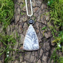 Load image into Gallery viewer, Pinolith and Black Onyx Sterling Silver Pendant Necklace