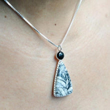 Load image into Gallery viewer, Pinolith and Black Onyx Sterling Silver Pendant Necklace
