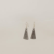 Load image into Gallery viewer, Sterling Silver Black Patina Pyramid Earrings
