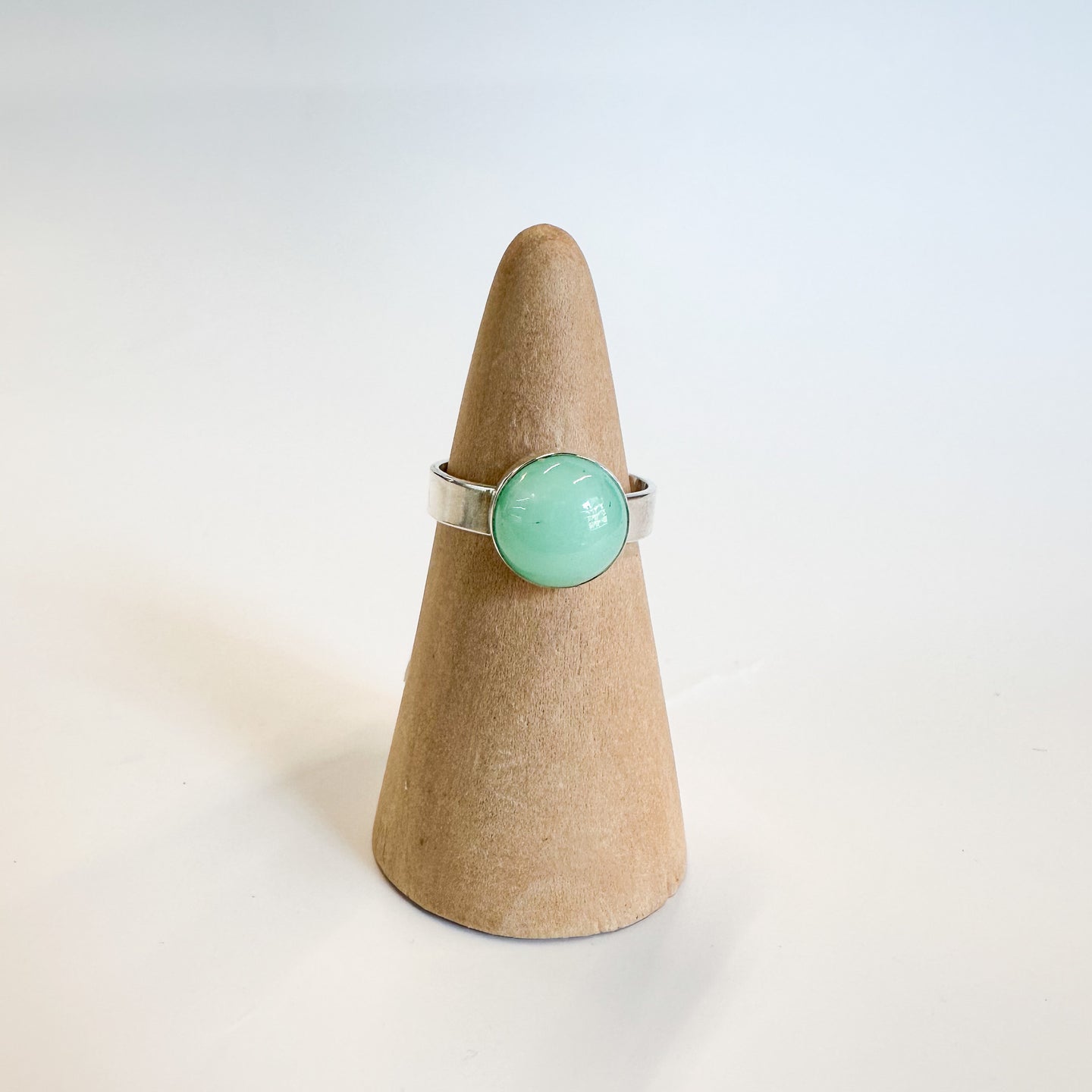 Mint Chrysoprase CigarBand Ring | Size 7