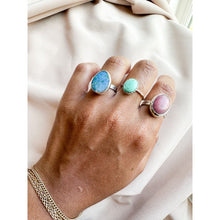 Load image into Gallery viewer, Cloud Mountain Turquoise Cigar Band Ring  7- READY TO SHIP

