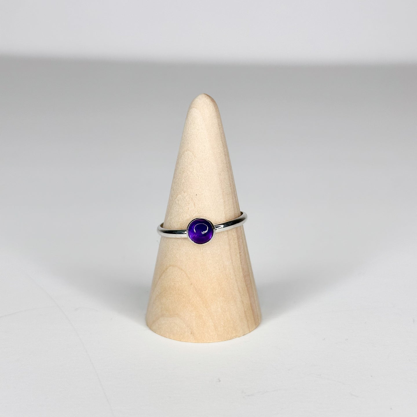 Amethyst Classic Sterling Silver Band Ring | Size 9.5