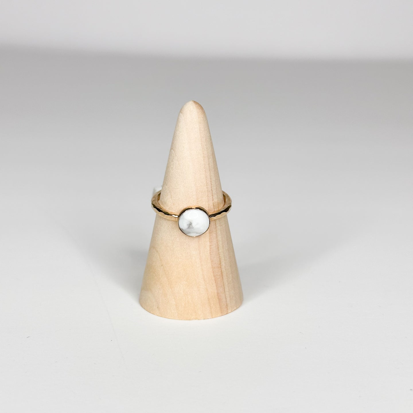 White Howlite Gold-Filled-Size 7