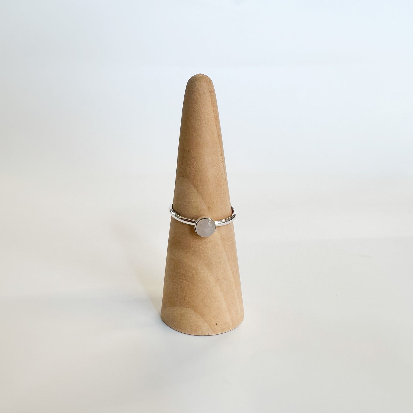 Rose Quartz Sterling Silver Classic Band Ring | Size 10
