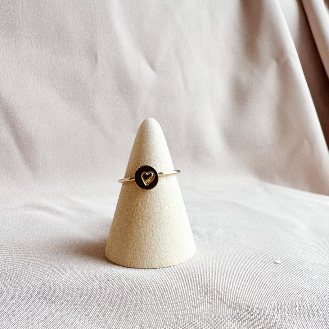 Stamped Heart Ring 6.5- Ready to Ship