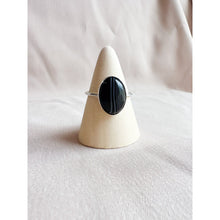 Load image into Gallery viewer, Black Lace Agate Sterling Silver Ring Size 8- Ready To Ship
