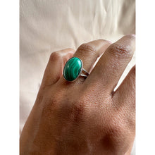 Load image into Gallery viewer, Malachite Sterling Silver Ring Size 8 - Ready To Ship
