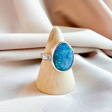 Load image into Gallery viewer, Cloud Mountain Turquoise Cigar Band Ring  7- READY TO SHIP
