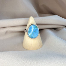 Load image into Gallery viewer, Cloud Mountain Turquoise Cigar Band Ring  7- READY TO SHIP
