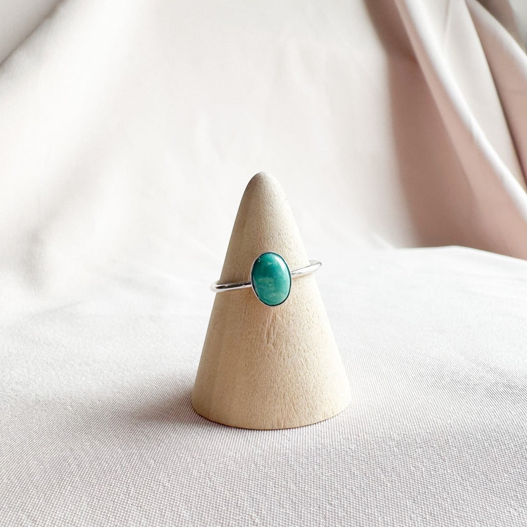 Sterling Silver Oval Turquoise Size 6.5- Ready To Ship