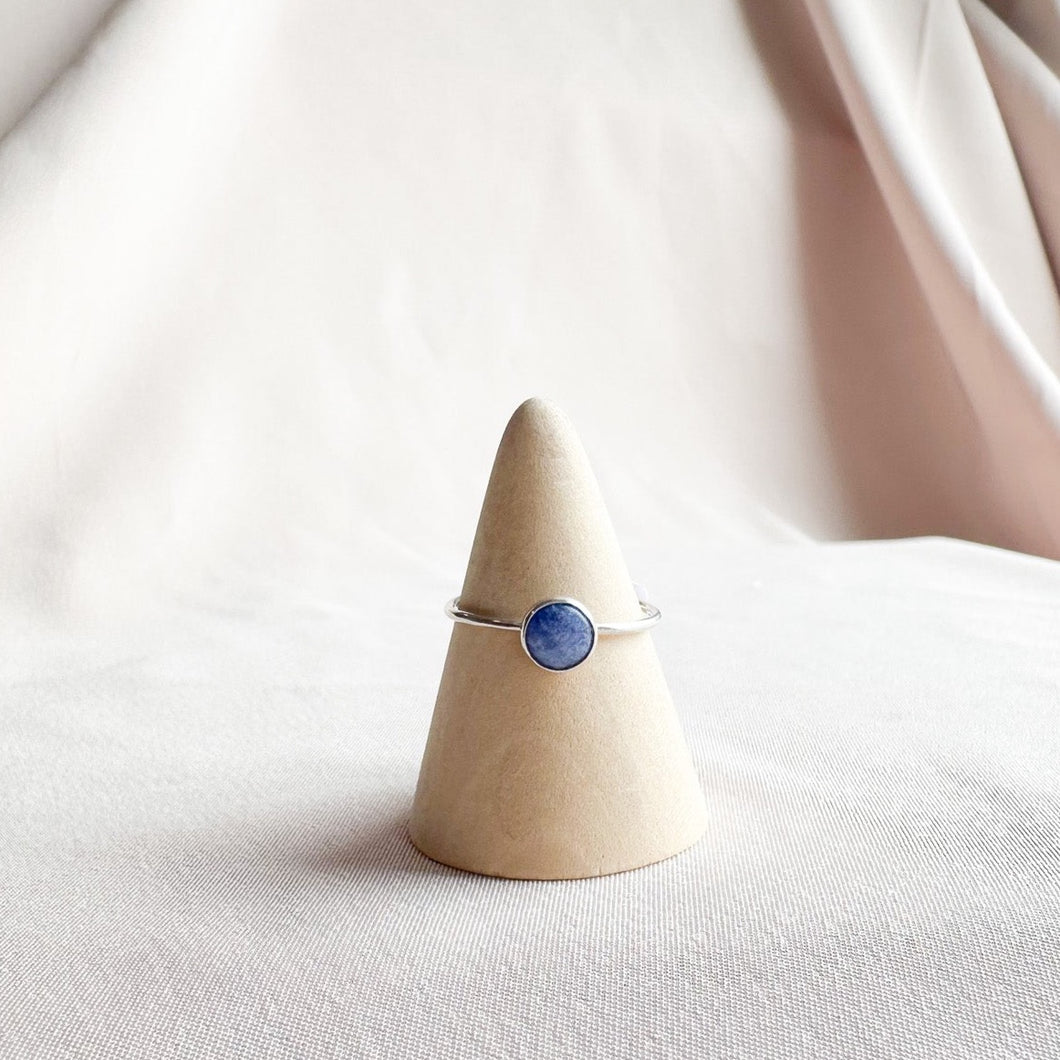 Denim Lapis Sterling Silver Size 7.5- Ready To Ship