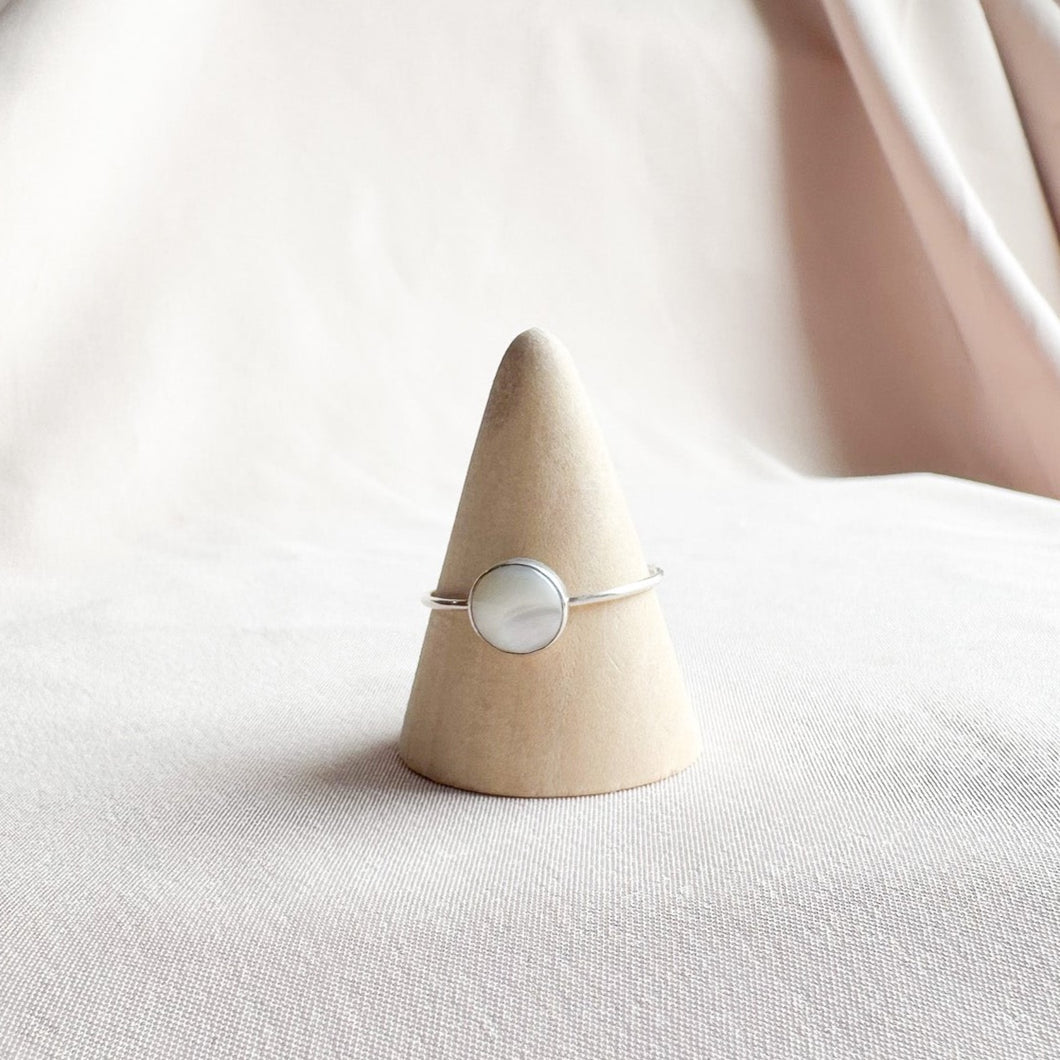 Mother of Pearl Sterling Silver Ring Size 10.5- Ready to Ship