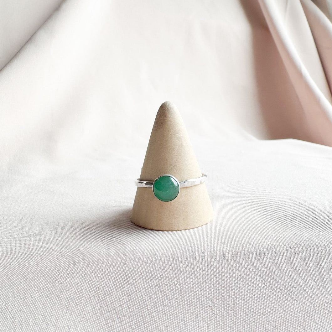 Aventurine Sterling Silver Ring 13.5- Ready To Ship