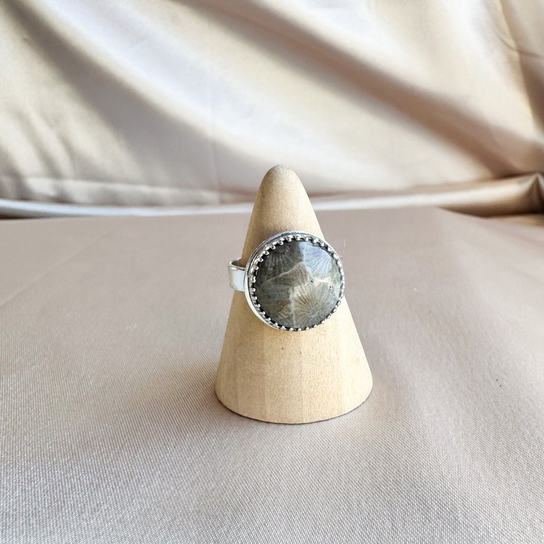 Petosky Mini Cigar Band Sterling Silver Ring Size 7.5