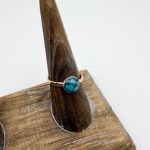 Load image into Gallery viewer, Turquoise Hammered Ring | Size 7.5
