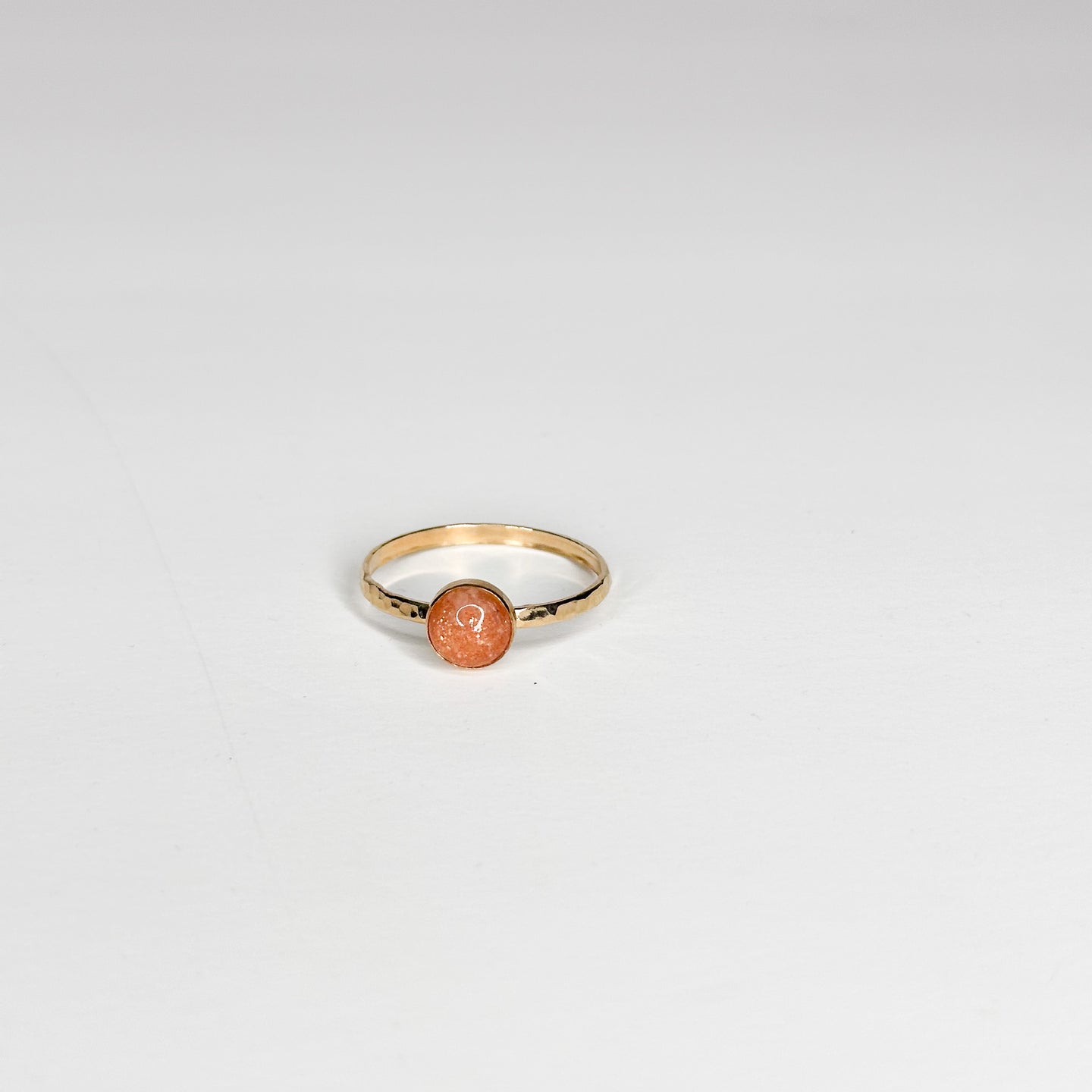 Sunstone 14K Gold-Filled Hammered Band Ring | Size 13