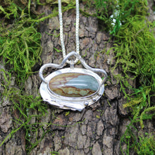 Load image into Gallery viewer, Sterling Silver and Picasso Jasper Necklace with Broomstick Casting
