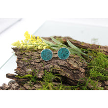 Load image into Gallery viewer, Sterling Silver Crushed Turquoise Cuff Links
