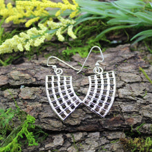 Load image into Gallery viewer, Sterling Silver Rounded Rectangle Earrings
