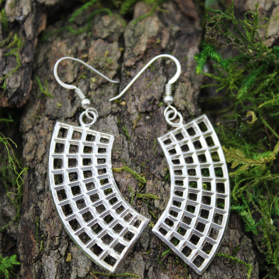 Sterling Silver Rounded Rectangle Earrings