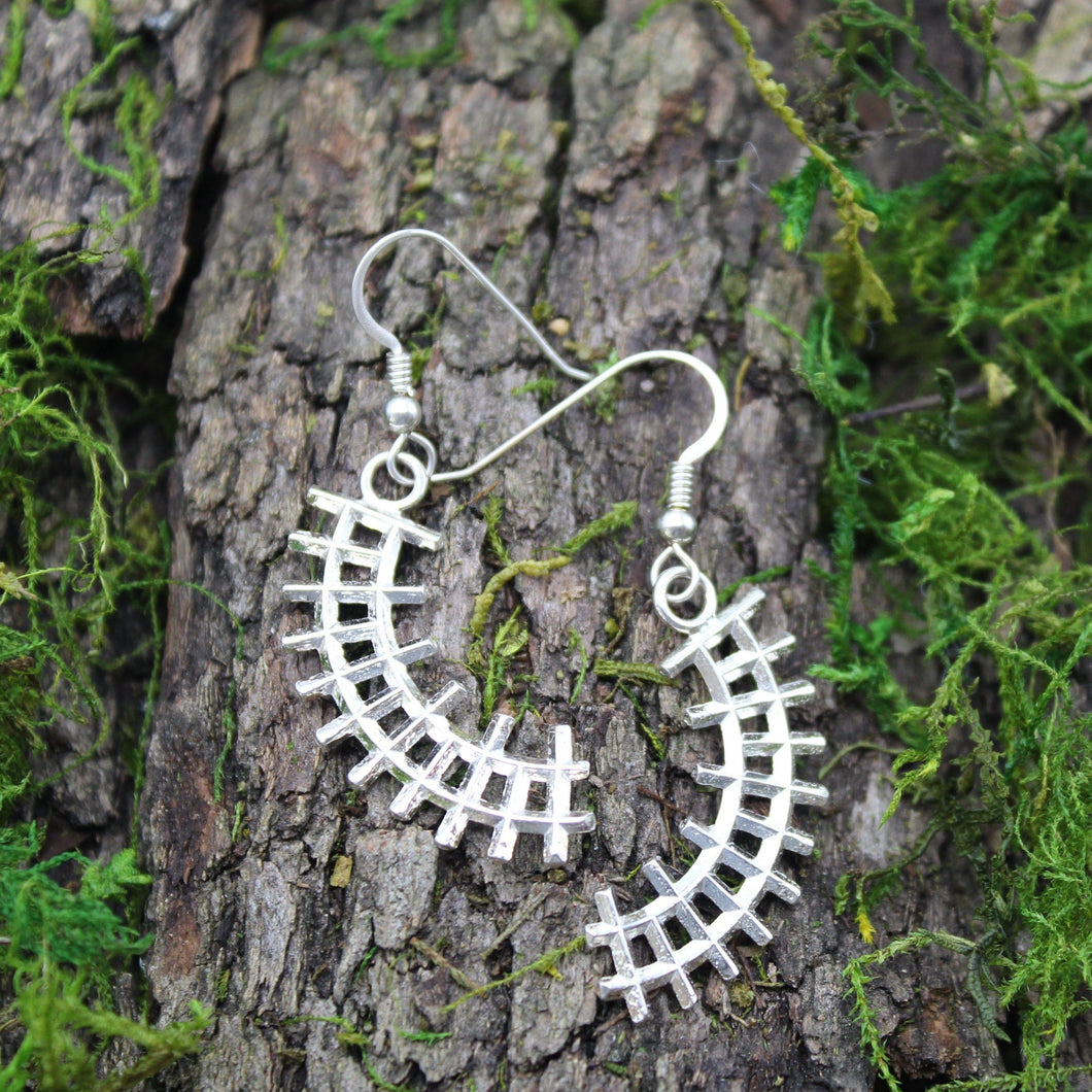 Sterling Silver Railroad Earrings