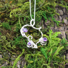 Load image into Gallery viewer, Sterling Silver Amethyst Branch Pendant Necklace
