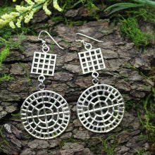 Load image into Gallery viewer, Sterling Silver Square and Circle Earrings
