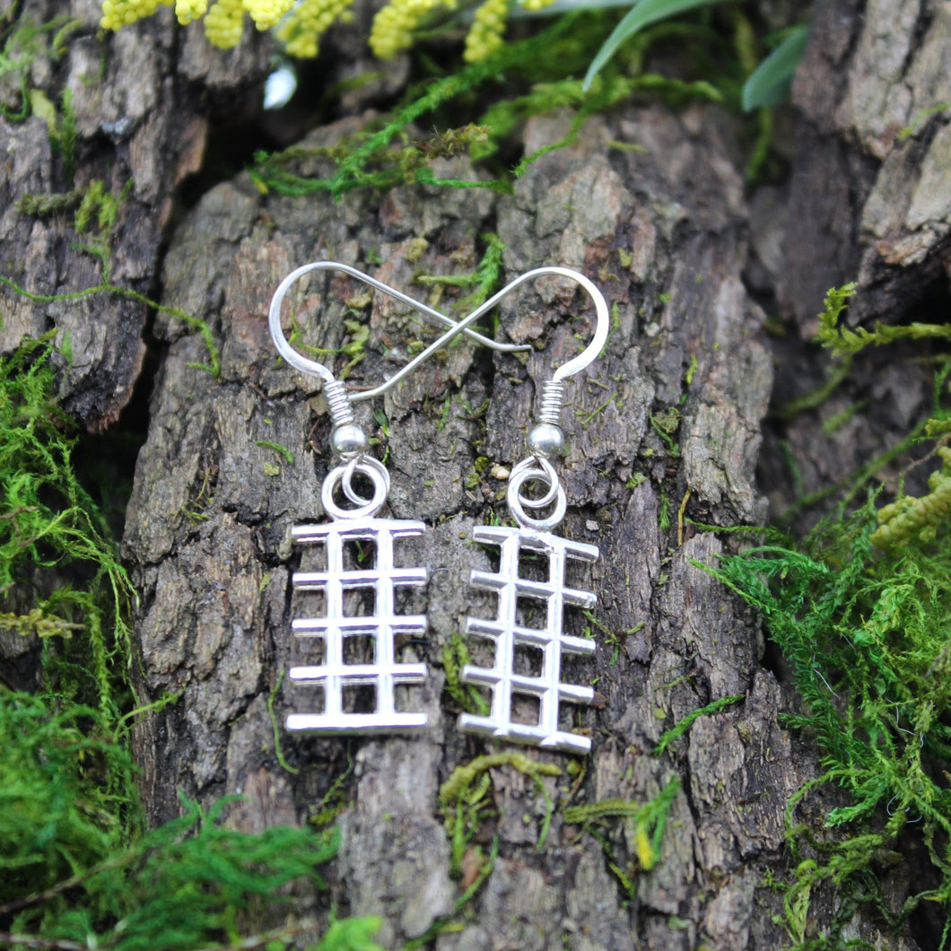Sterling Silver Squared Japanese Pagoda Earrings