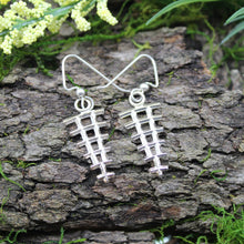Load image into Gallery viewer, Fish Bone Sterling Silver Earrings
