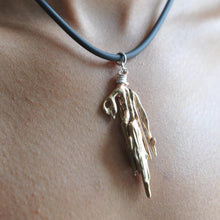 Load image into Gallery viewer, Bronze Broomstick Cast Necklace

