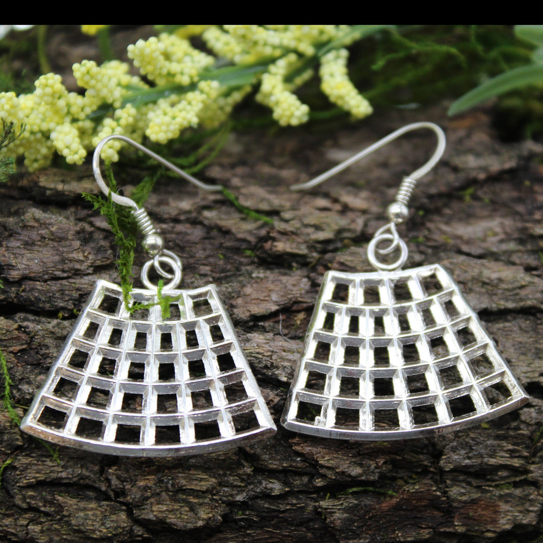 Sterling Silver Pyramid Earrings