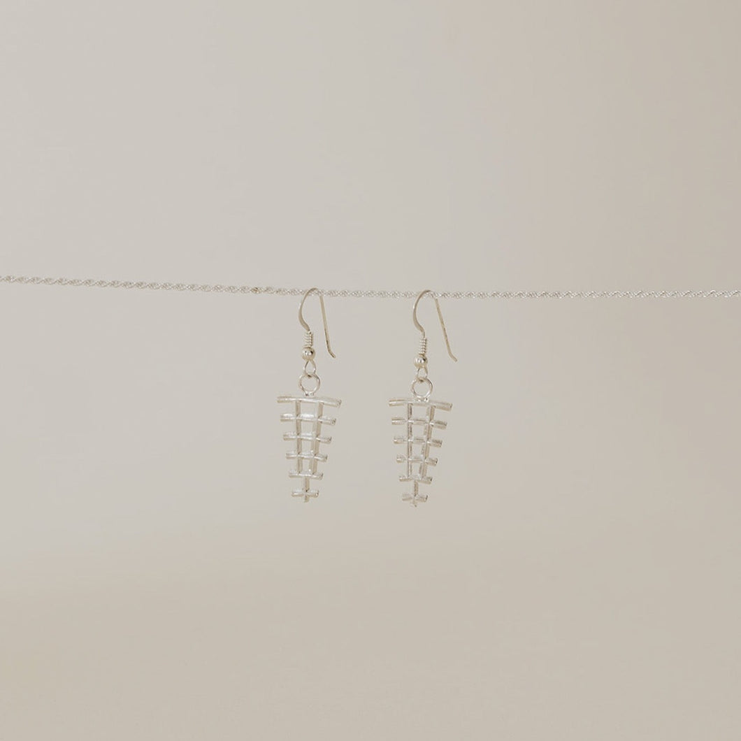 Fish Bone Sterling Silver Earrings