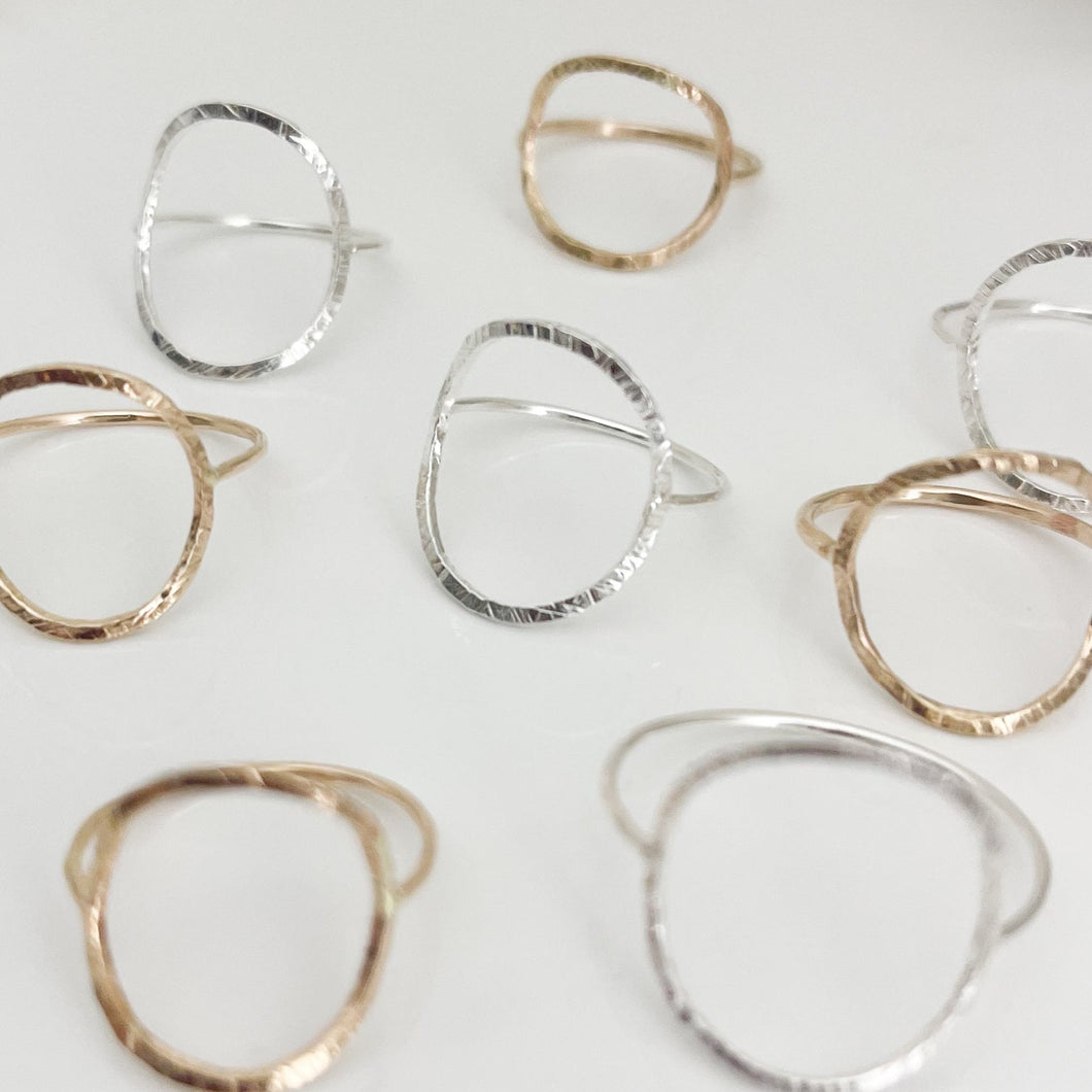 Hammered Circle Band Ring