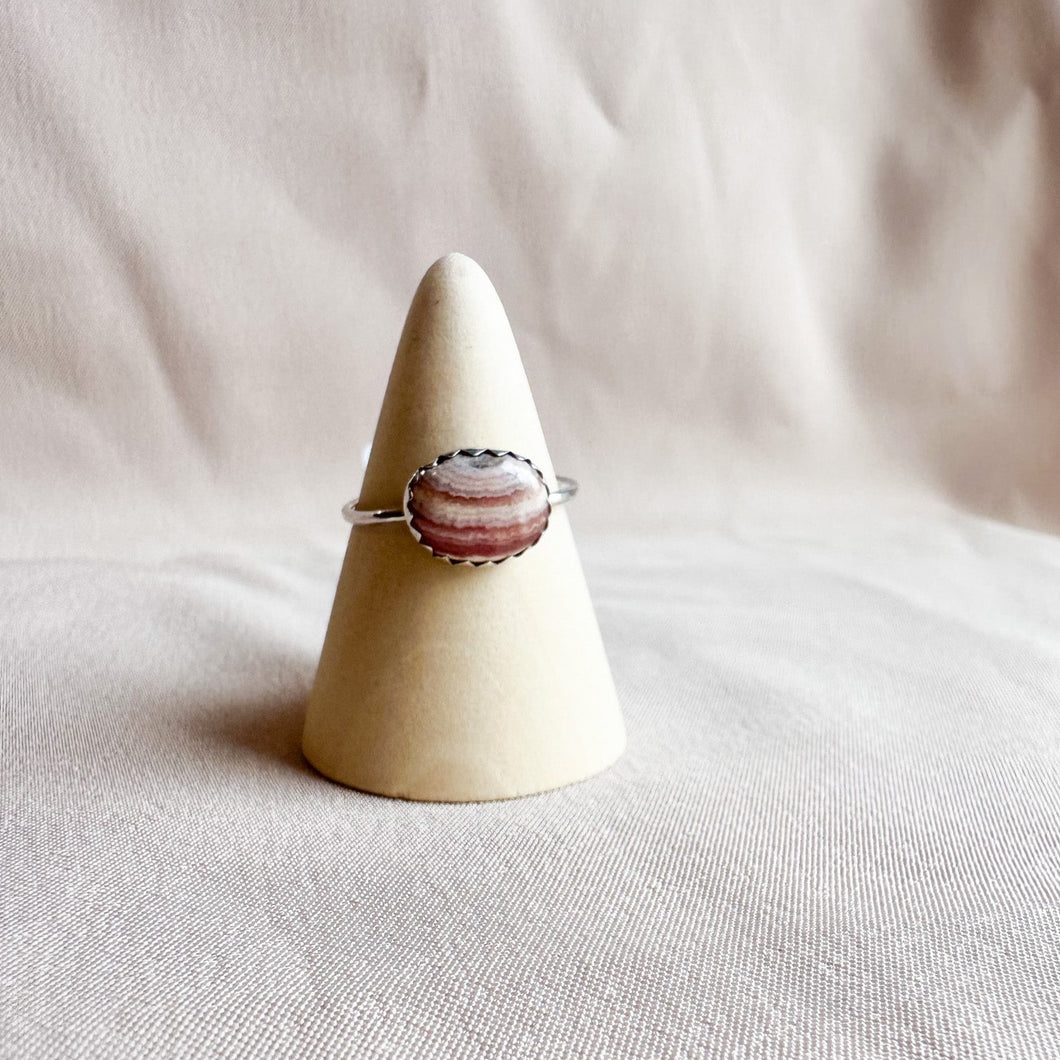 Rhodonite Sterling Silver Ring Size 6.5 - Ready To Ship