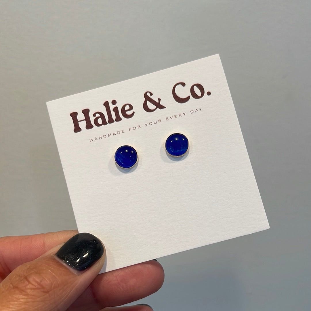 Blue Cat's Eye Studs